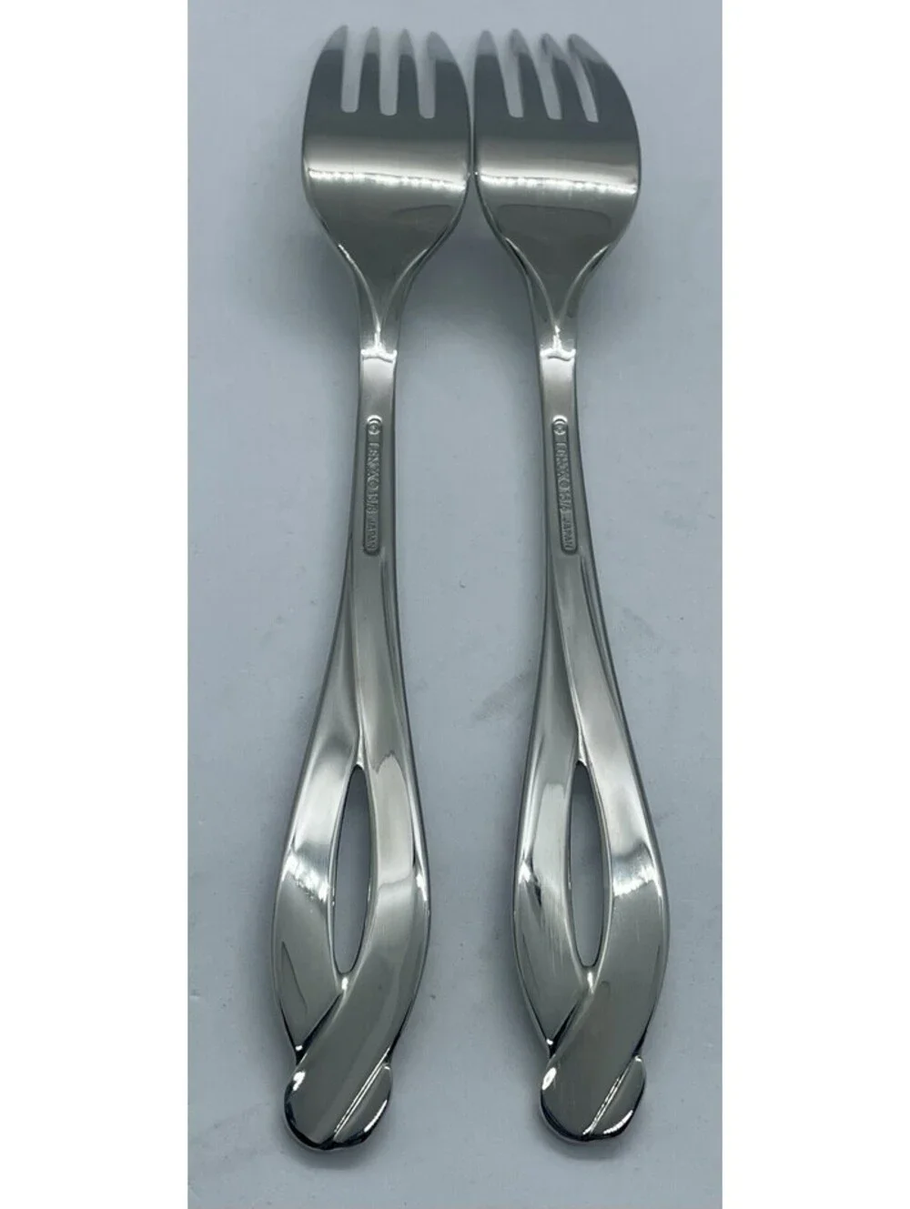 (2) Lenox DEBUT 18/8 Stainless Japan Kirk Stieff Collection Dinner Fork Lot ~8”